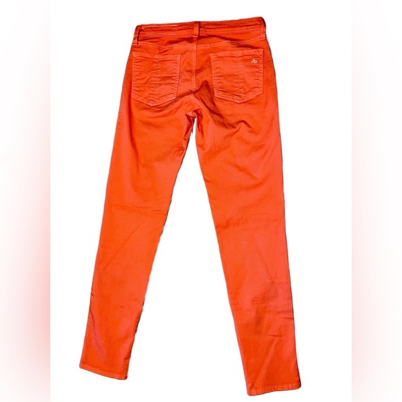 Sz 25 Rag & Bone for Intermix Capri Jeans Pants Bright Orange Zipper at Ankles - Picture 5 of 7